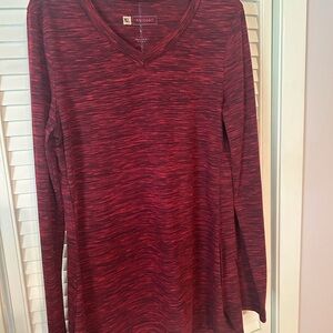 Red Long Sleeve Sweatshirt with Relaxed Fit